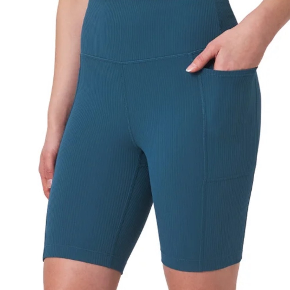 Women's Teal High-Waisted Shorts